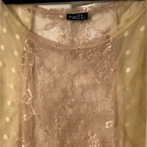 Delicate lace top, wear with camisole or alone